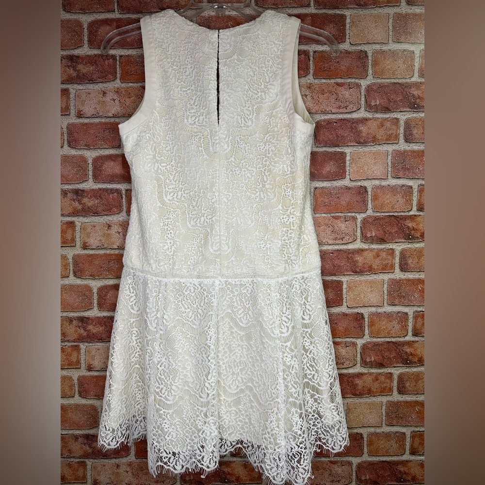 Lacy a line shift flapper Lace up front eyelash hem Suzanne dress by Adelyn Rae - Picture 2 of 8